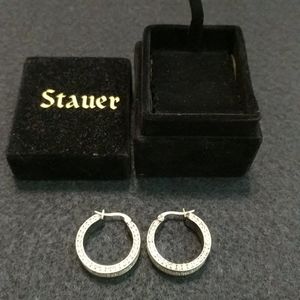 Stauer Stainless Steel Hoop Earrings NEW